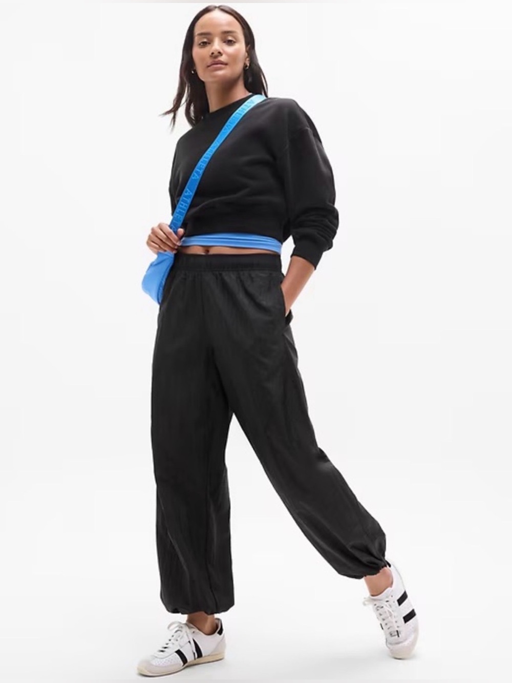 Athleta Lunar Utility Pant XL Black Parachute Jogger NWT